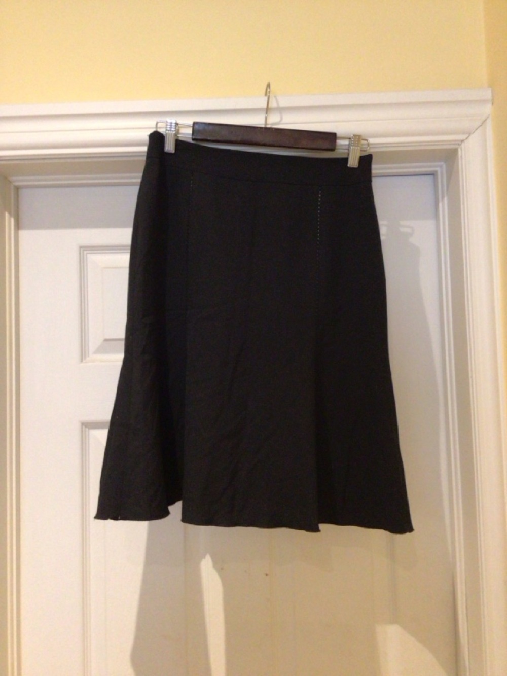 Feminine Timeless Tailored Normcore Black Flared Skirt
